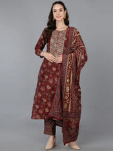 Women Silk Blend Embroidered Floral Printed-VKSKD1689
